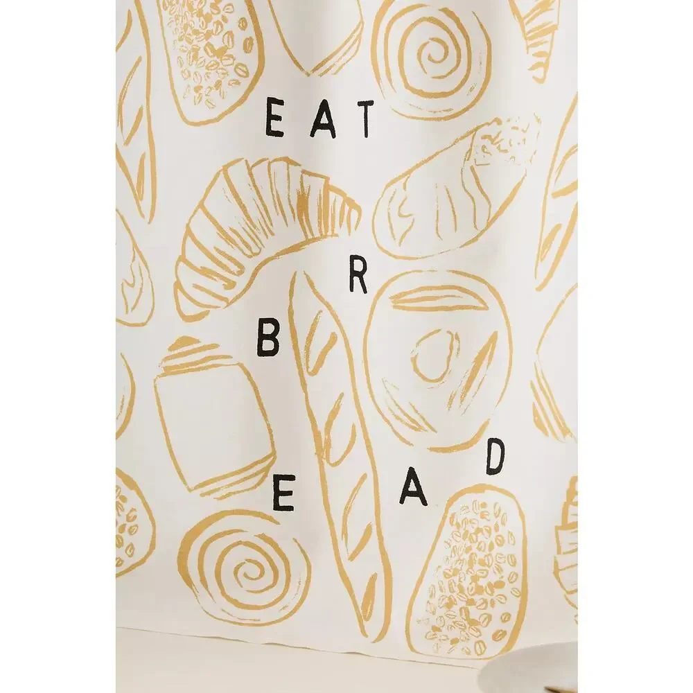 NEW ANTHROPOLOGIE White Tan Black Eat Bread $38 Pastry Kitchen Tea Towel Decor
